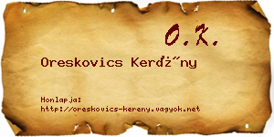 Oreskovics Kerény névjegykártya
